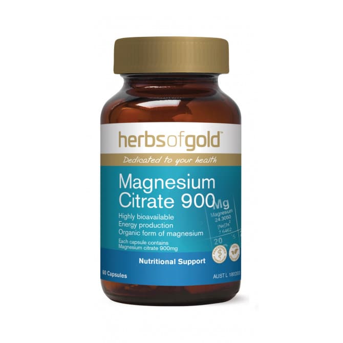 Buy Herbs of Gold Magnesium Citrate 900 60 Capsules Online