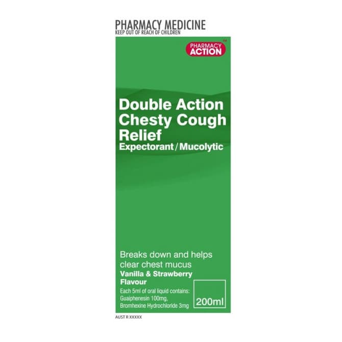 Buy Pharmacy Action Double Action Chesty Cough Relief 200ml Online ...