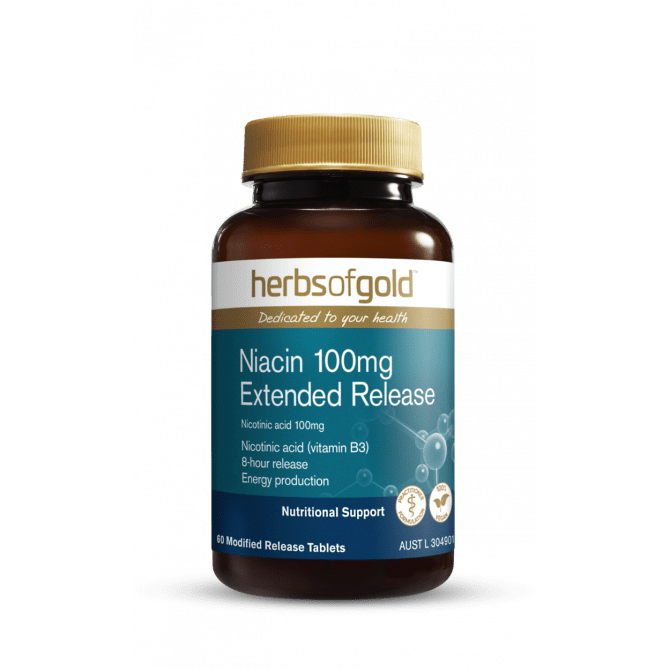 Buy Herbs of Gold Niacin 100mg Extended Release 60 Tablets Online