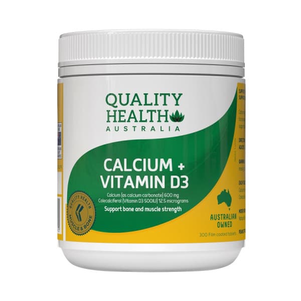 Buy Quality Health Australia Calcium + Vitamin D3 300 Tablets Online