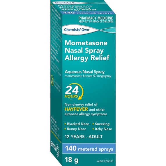 Buy Chemists Own Mometasone Nasal Spray Allergy Relief 140 Sprays 18g ...