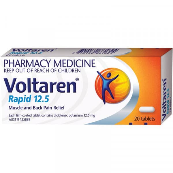 Buy Voltaren Rapid 12.5mg 20 Tablets Online | Chempro Chemists