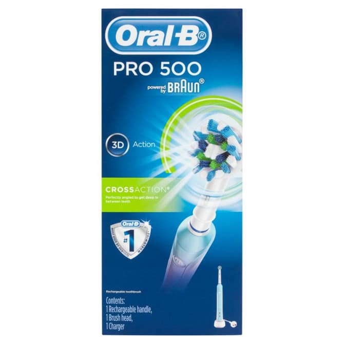 Buy Oral-B Pro 500 CrossAction Rechargeable Electric Toothbrush Online ...