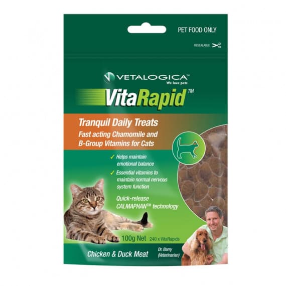 Buy Vetalogica VitaRapid Tranquil Daily Treats For Cats 100g Online ...