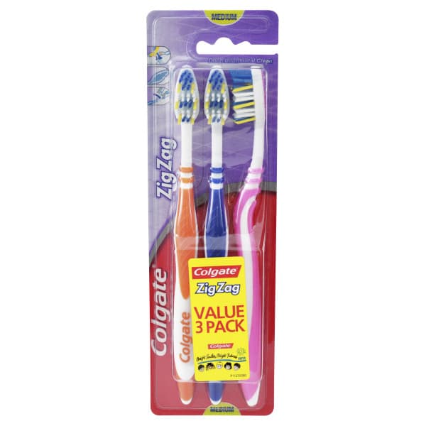 Buy Colgate ZigZag Toothbrush Medium 3 Pack Online | Chempro Chemists