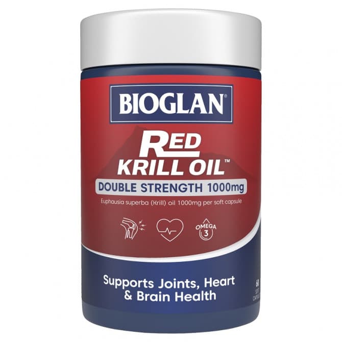 Buy Bioglan Red Krill Oil Double Strength 1000mg 60 Capsules Online Chempro Chemists