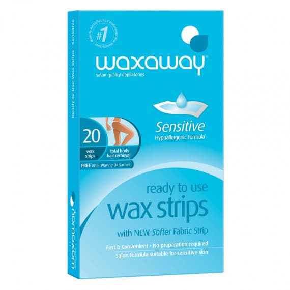 Buy Waxaway Ready To Use Wax Strips Sensitive 20 Pack Online | Chempro ...