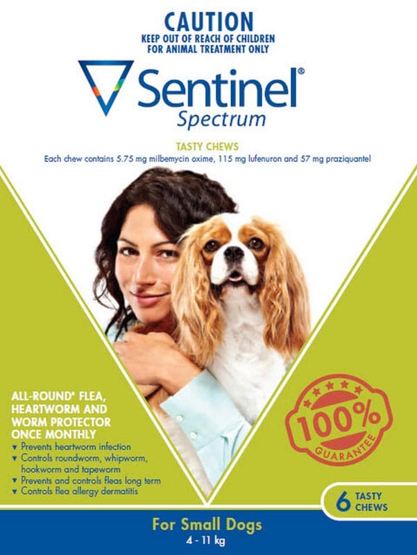 Buy Sentinel Spectrum Green For Small Dogs Chews 6 Pack Online Chempro Chemists